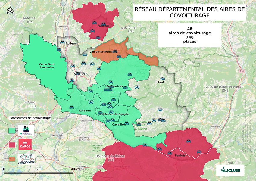 Carte zonage aires de covoiturage - Agrandir l'image (fenêtre modale)