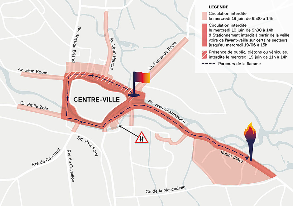 Carte de la circulation à l'Isle-sur-la-Sorgue le 19 juin 2024 - Agrandir l'image (fenêtre modale)