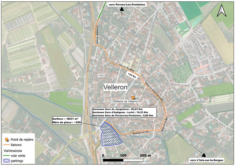 carte indiquant comment rejoindre la Via Venaissia depuis Velleron - Agrandir l'image, .JPG 2 Mo (fenêtre modale)