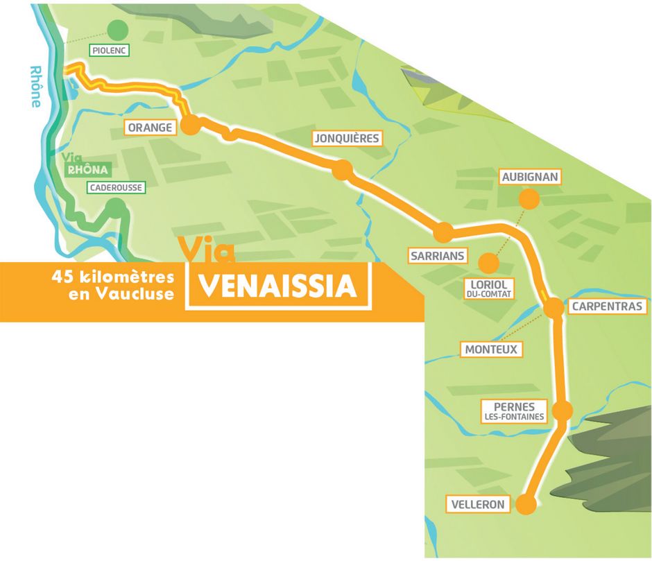 Carte Veroute de la Via Venaissia - Agrandir l'image, .JPG 698 Ko (fenêtre modale)